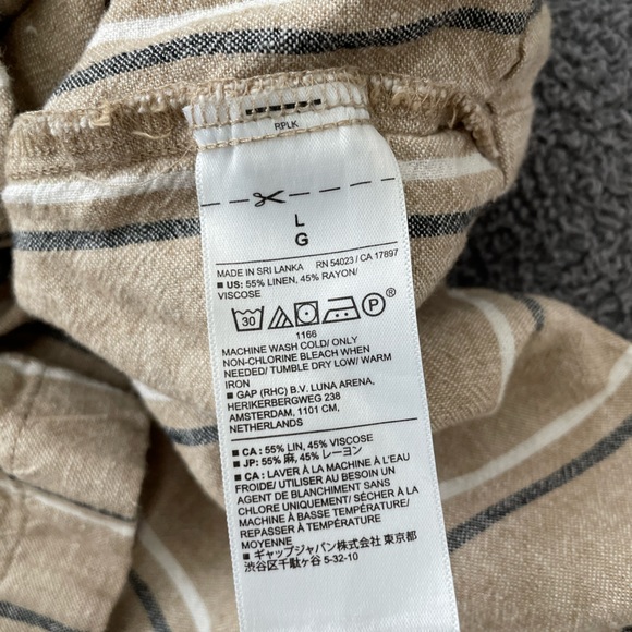 Banana Republic linen blend short sleeve button down shirt — size L - Picture 4 of 4